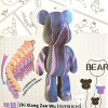 DIY конструктор 3D-пазл "Bearbrick" синий/розовый - с мармуровым принтом 20×8 см